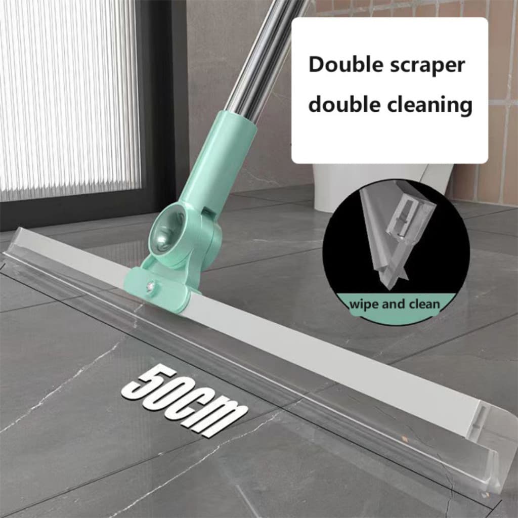 Rodo Vassoura De Silicone Multiuso Raspador Para Limpeza De Pisos e Vidros Com Cabo Extensor