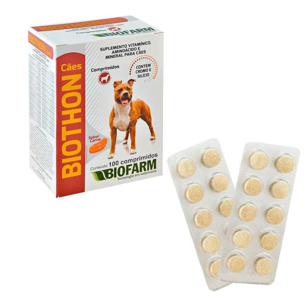 Biothon Suplemento Vitaminico Cães - 2 Cartelas - 20 comprimidos
