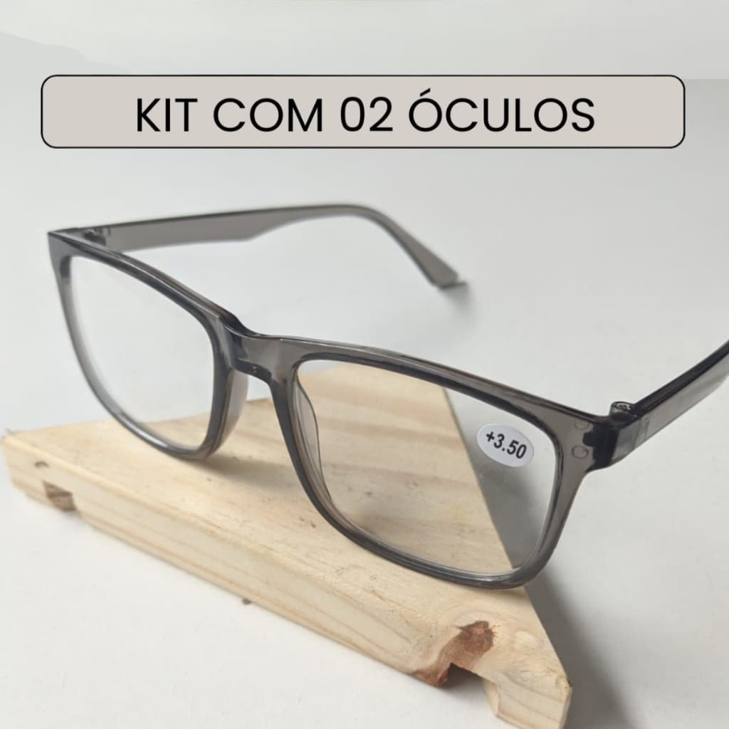 Kit com 2 Óculos Cinza para Leitura / Trabalho / Descanso