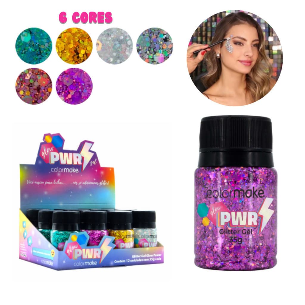 Glitter Gel 35g Glow Power Colormake Carnaval LANÇAMENTO