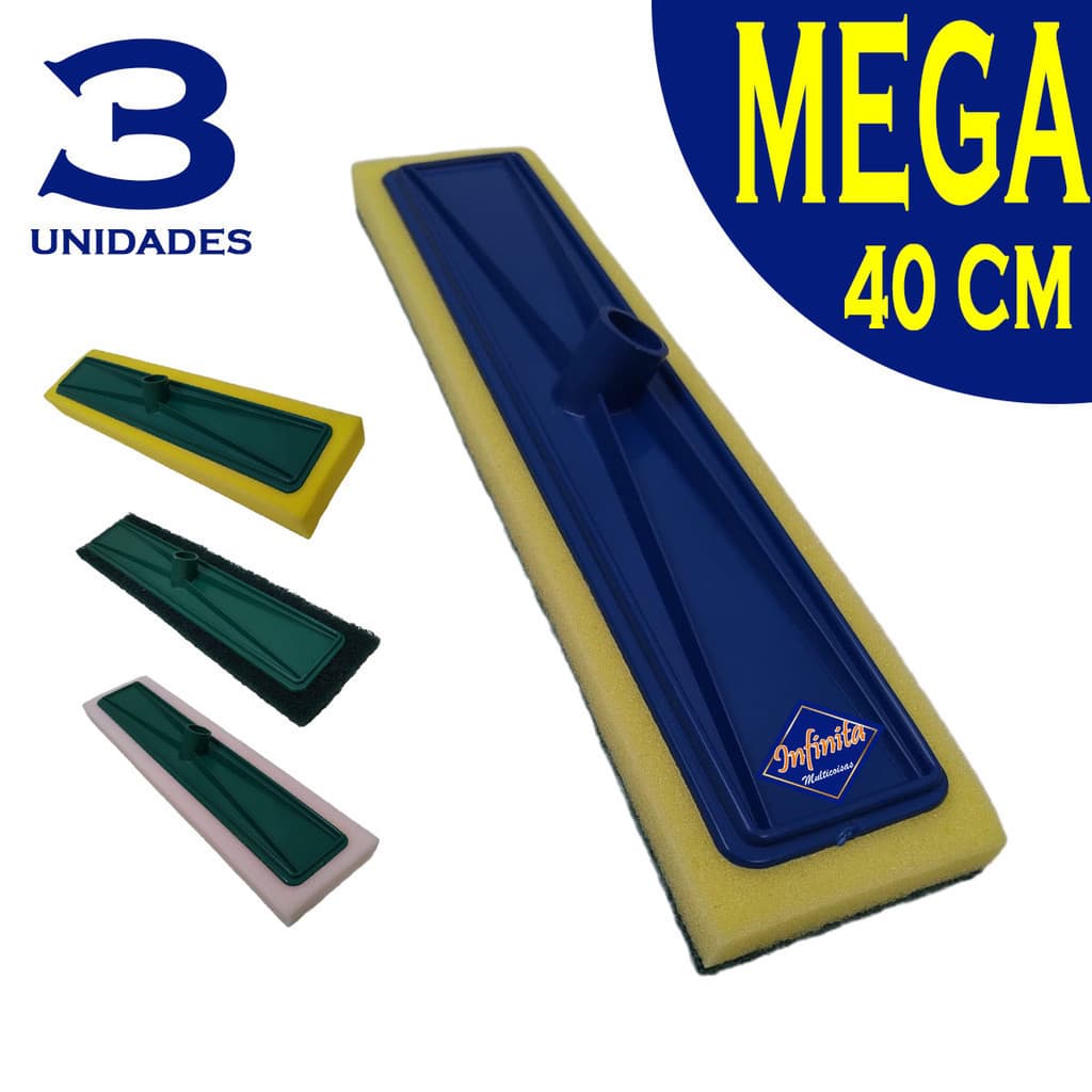 Kit 1 a 3 Lava piso MEGA mop esfregão limpeza banheiro vidro porcelanato