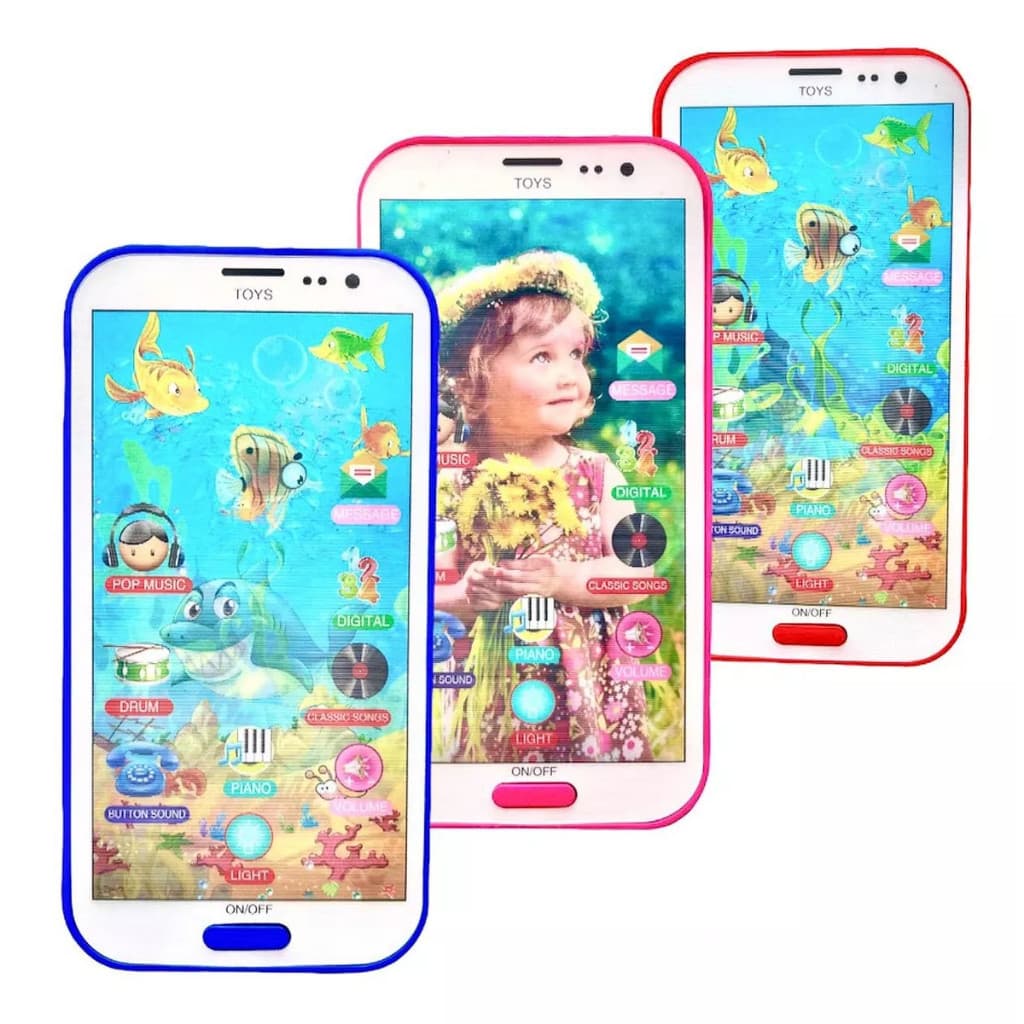 Brinquedo Celular Infantil Musical Sons Com imagem 3D Smartphone Para Criança Infantil Interativo Touch 3D