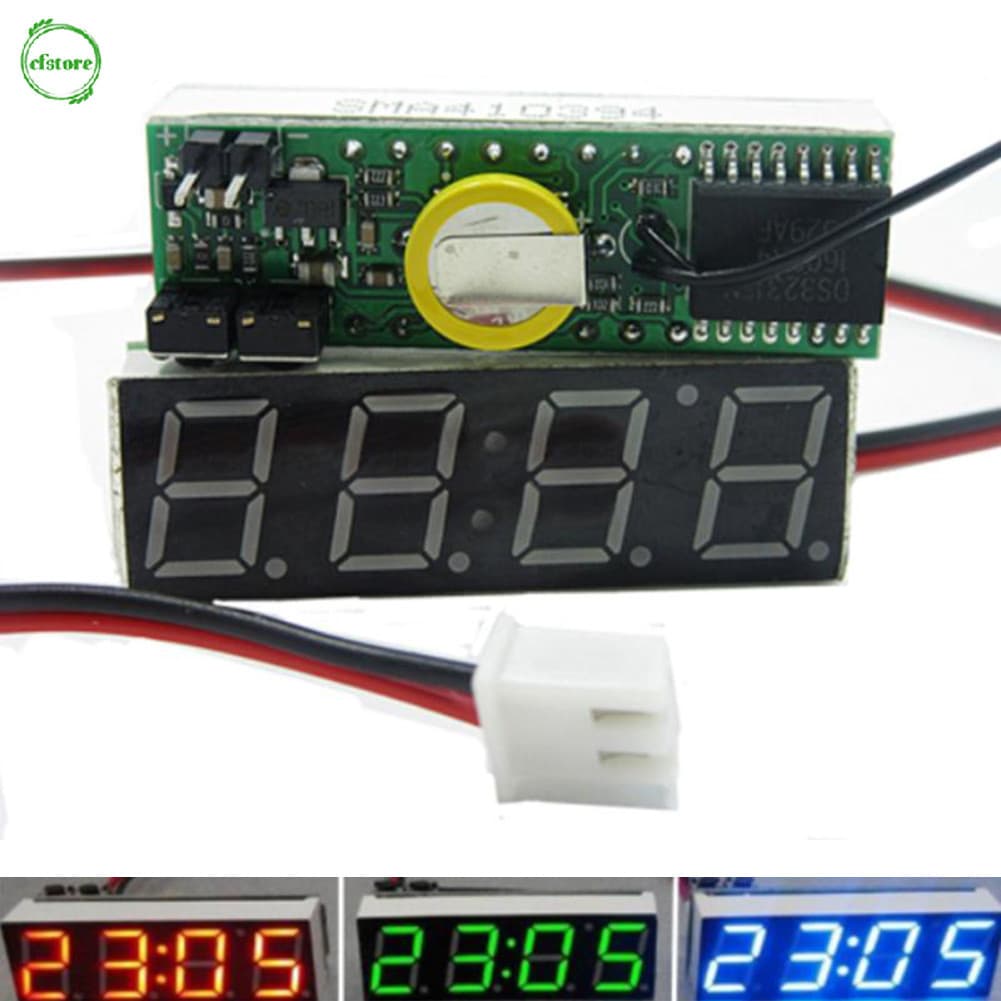 CF 3 Em 1 Tubo Digital Para Veículo Automóvel LED Voltímetro Termômetro De Tempo Relógio De Mesa Discagem Eletrônico