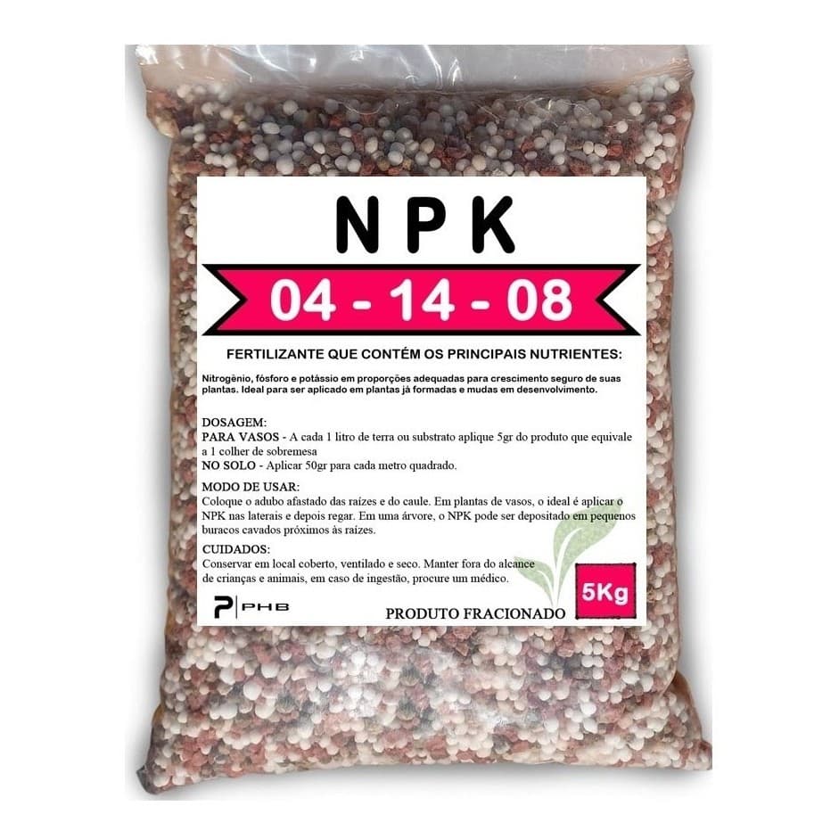 5kg Adubo Fertilizante NPK 04.14.08  Floração e Frutificação