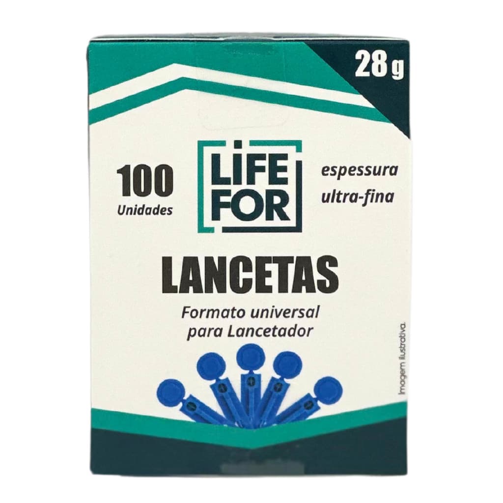 Lancetas LifeFor Espessura Ultra Fina Cx/C 100 unidades