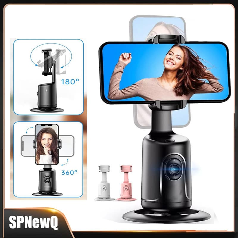 Suporte de telefone Tripé de Rastreamento Automático de Rosto, Bastão de Selfie inteligente Tudo-em-um com Rotação 360