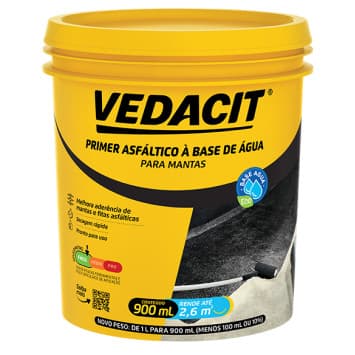 Primer Eco Vedacit 900ml Base Agua Manta Adesiva Asfaltica