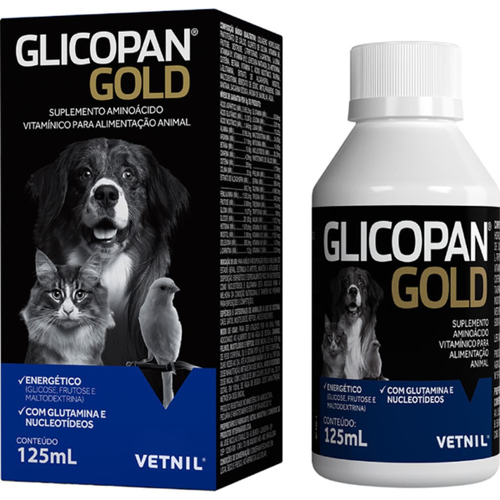 Glicopan Gold Vetnil para Cães e Gatos - 125 mL