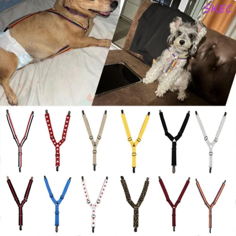 Alça Anti-Queda Com Suspensório Para Cães SKEC , Clipe Colorido Ajustável Calças Fisiológicas Animais De Estimação , Pol