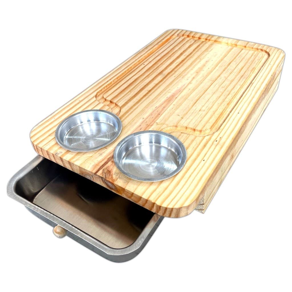 Tábua Inteligente De Carne Para Churrasco C/ Gaveta 2 Potes CLARA