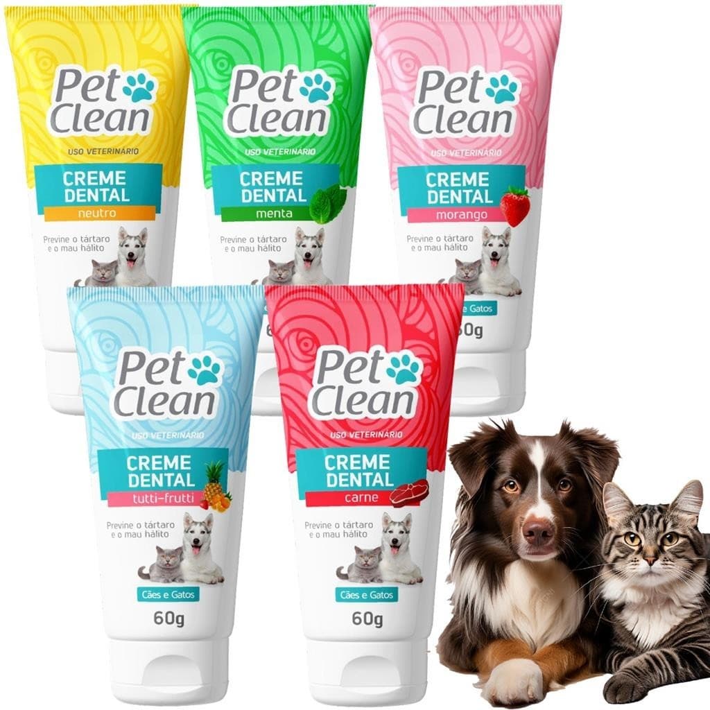 Creme Dental Pasta De Dente para Cachorro e Gato Pet Clean