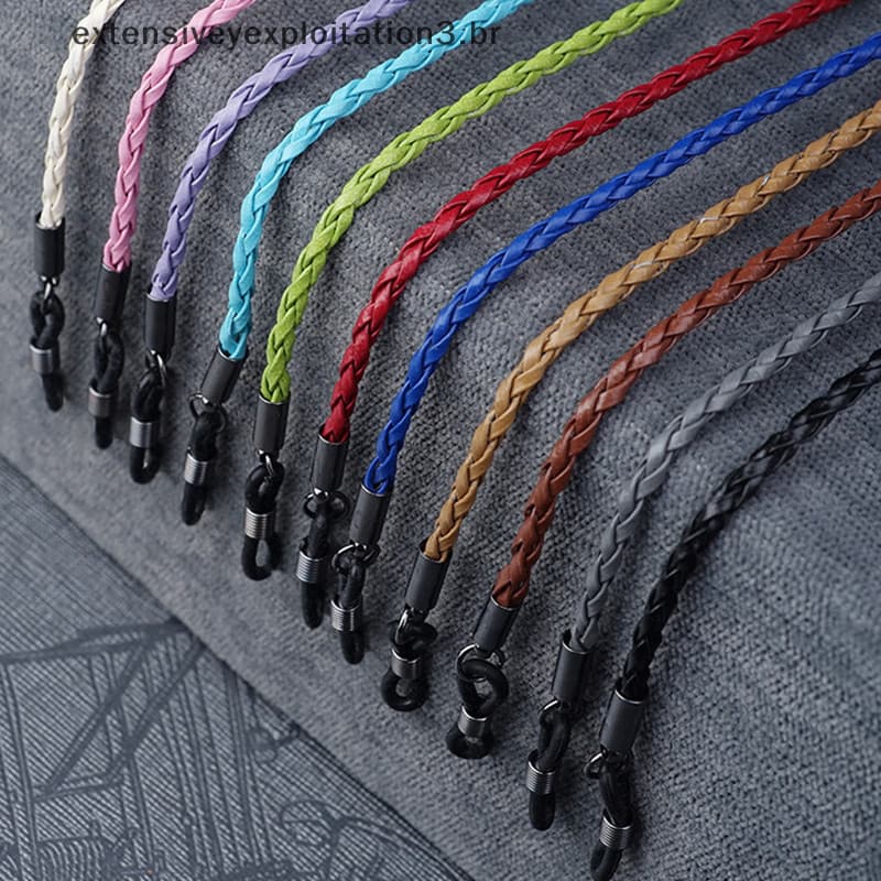 【extensiveyexploitation3.br】 Thick Twist Sunglasses Lanyard - Braided Leather Rope Chain Strap for Sports .