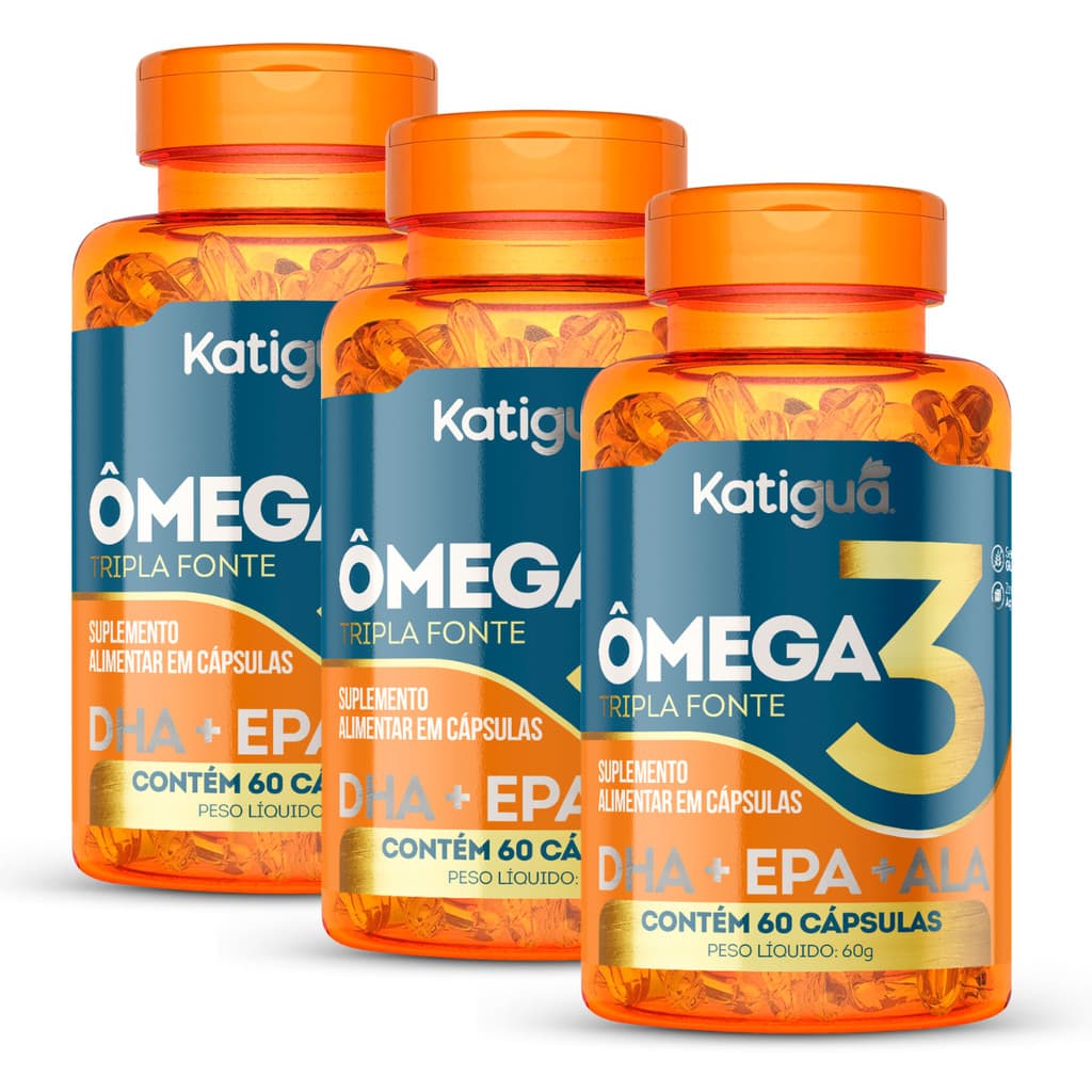 Kit 1, 2 ou 3 Potes Omega 3 Original  Tripla Fonte 1000MG 60CAPS