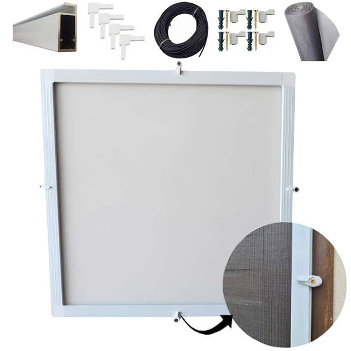 Tela Mosquito Mosquiteira Perfil Branco 0,60x0,60cm Removível P/ Janela Anti Insetos