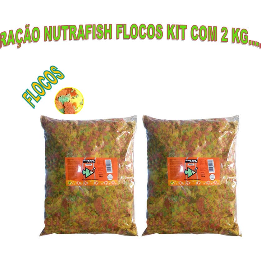 Ração Flocos Peixe Ornamentais Nutrafish Basica 2k = 2x1 Kg