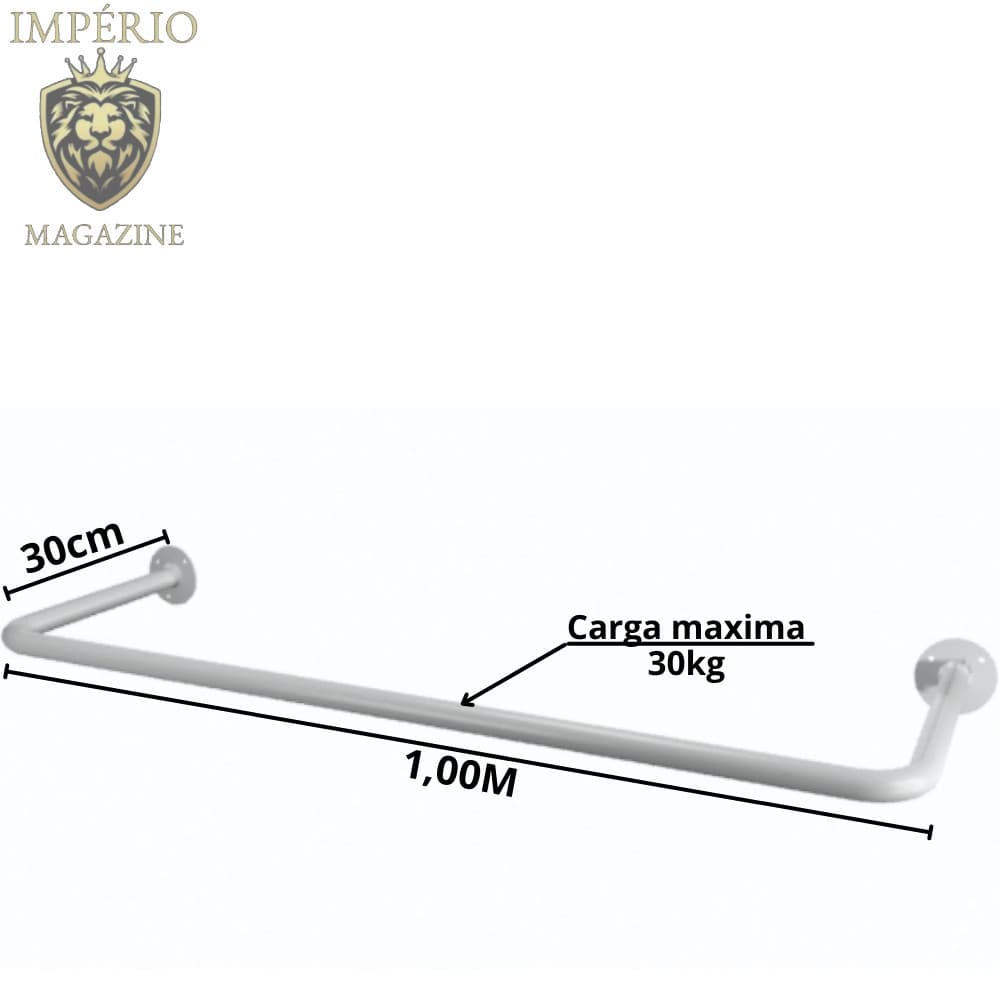 kit 2 Arara de Parede Bipartida 1m - Organização e Estil
