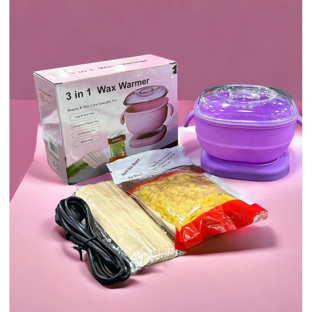 Kit Completo Panela elétrica + cera + espátulas Depilação Profissional com Cera quente