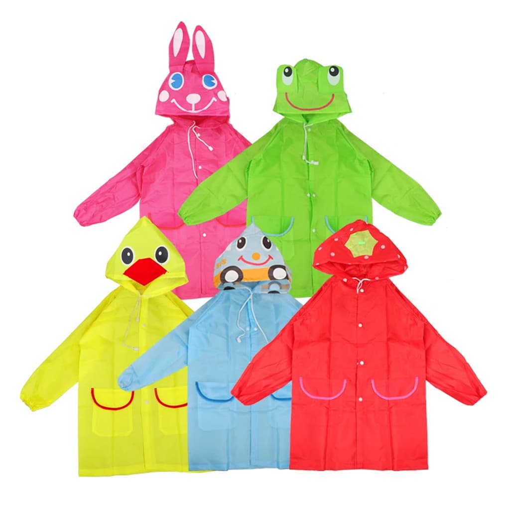 Capa Chuva Estampa Desenho Infantil Capuz Resistente Impermeável Manga Longa