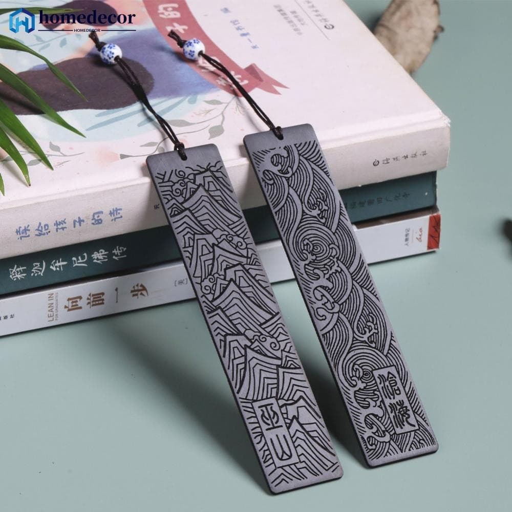 Sândalo Retro Criativo Bookmark Estilo Chinês Gravação De Livros Clipes Presentes Árvore Da Lua Montanha Porta-Páginas