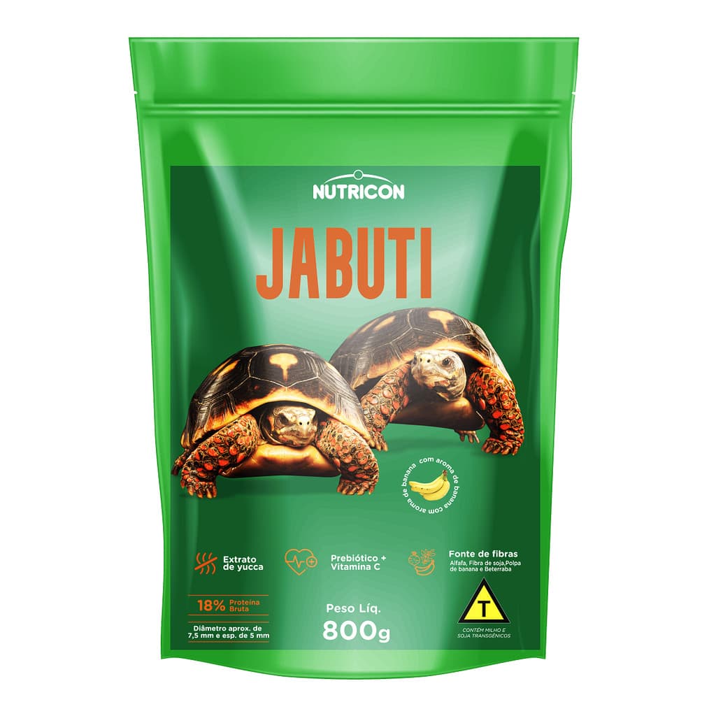 Ração Alimento P/ Tartarugas Jabuti Cágados Nutricon 800g