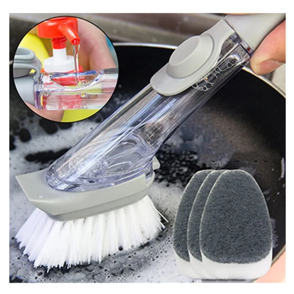 Escova Esponja de Limpeza Lava Louça Porta Detergente Multiuso Prático