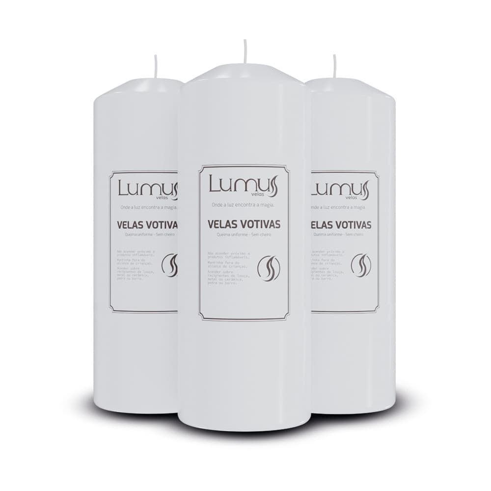 Kit 6 Velas Votivas 300g - Queima de 7 Dias - Parafina Pura + Celofane