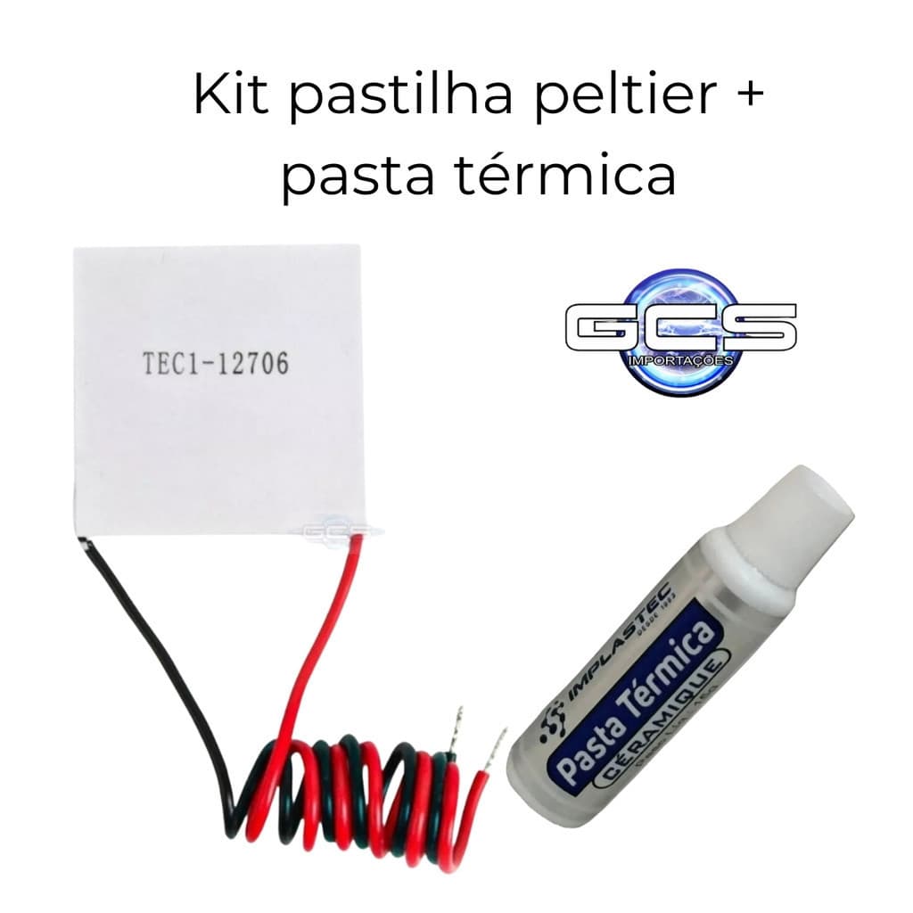 Pastilha Peltier 12V TEC1-12706 + Pasta Térmica para Purificador Electrolux