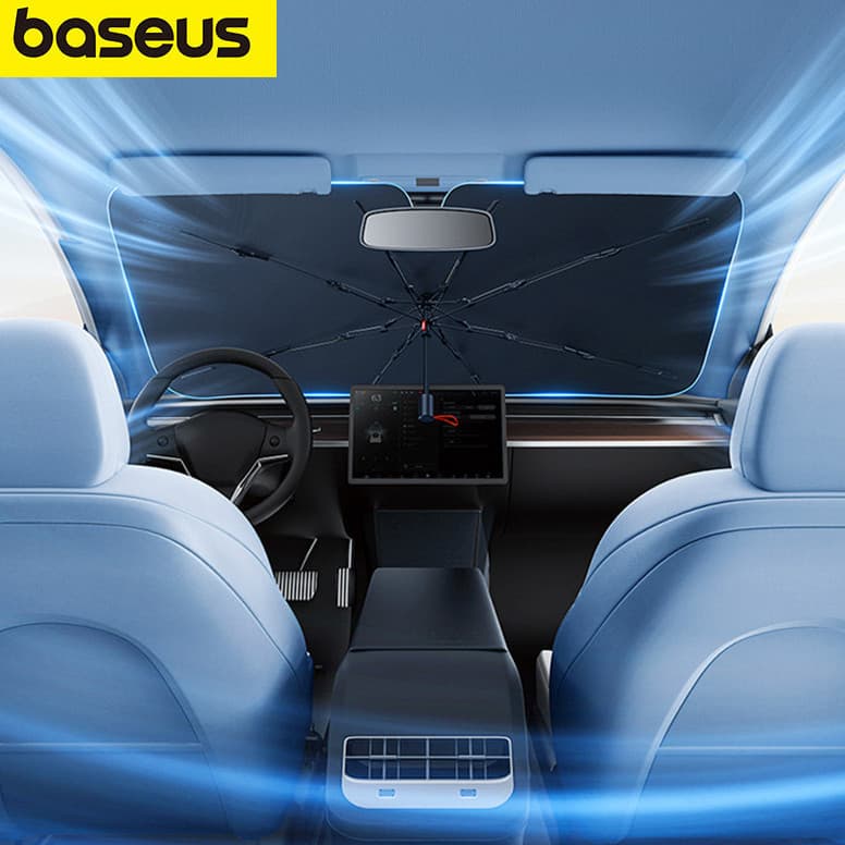 Baseus 142*75CM Pára-Sol Do Carro Brisa Cortina De Resfriamento Janela Dianteira Dobrável Acessórios