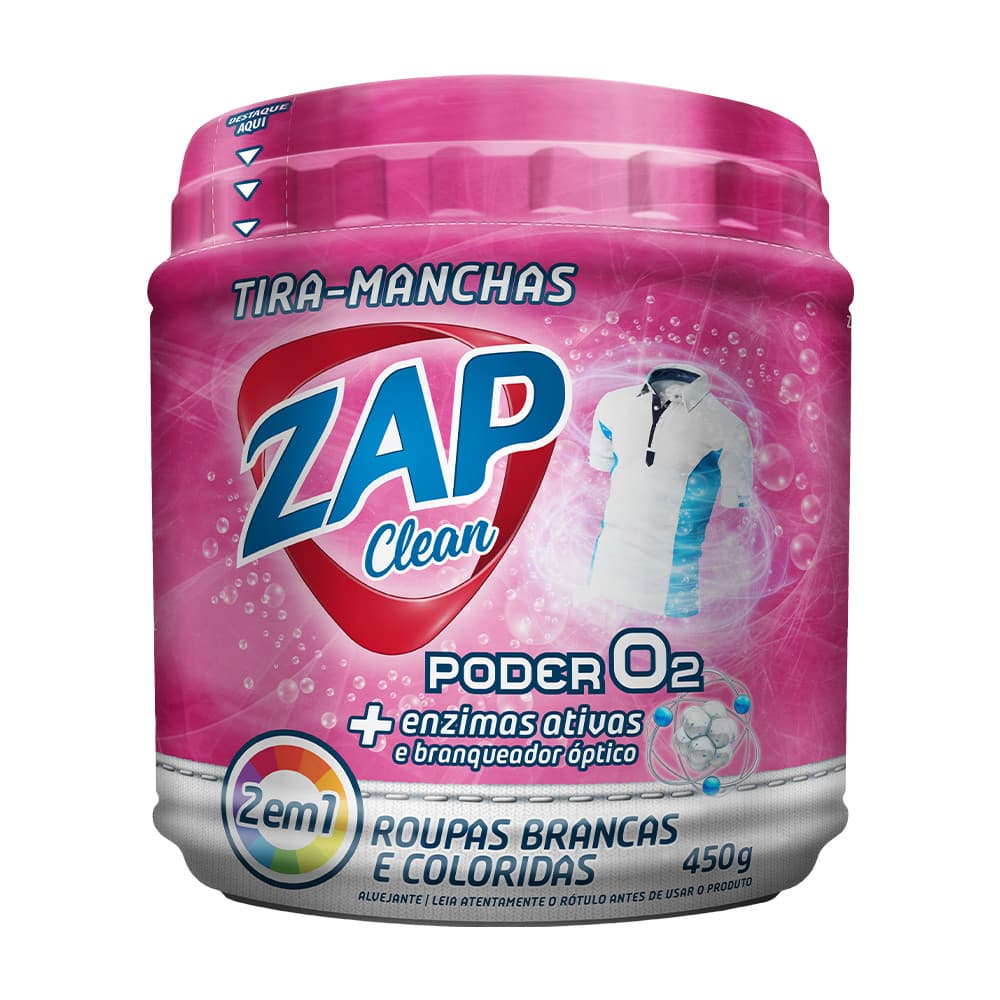 Kit c/ 12 Un. Tira Manchas Zap Clean Poder O2 450g