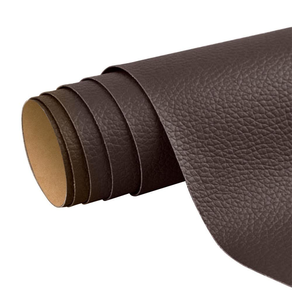 Adesivo Revestimento Couro Sintético Marrom Escuro 50x137cm