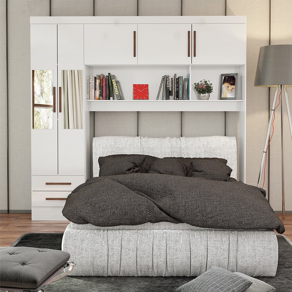 Guarda Roupa Modulado Paris 5 Portas Com Espelho e 2 Gavetas