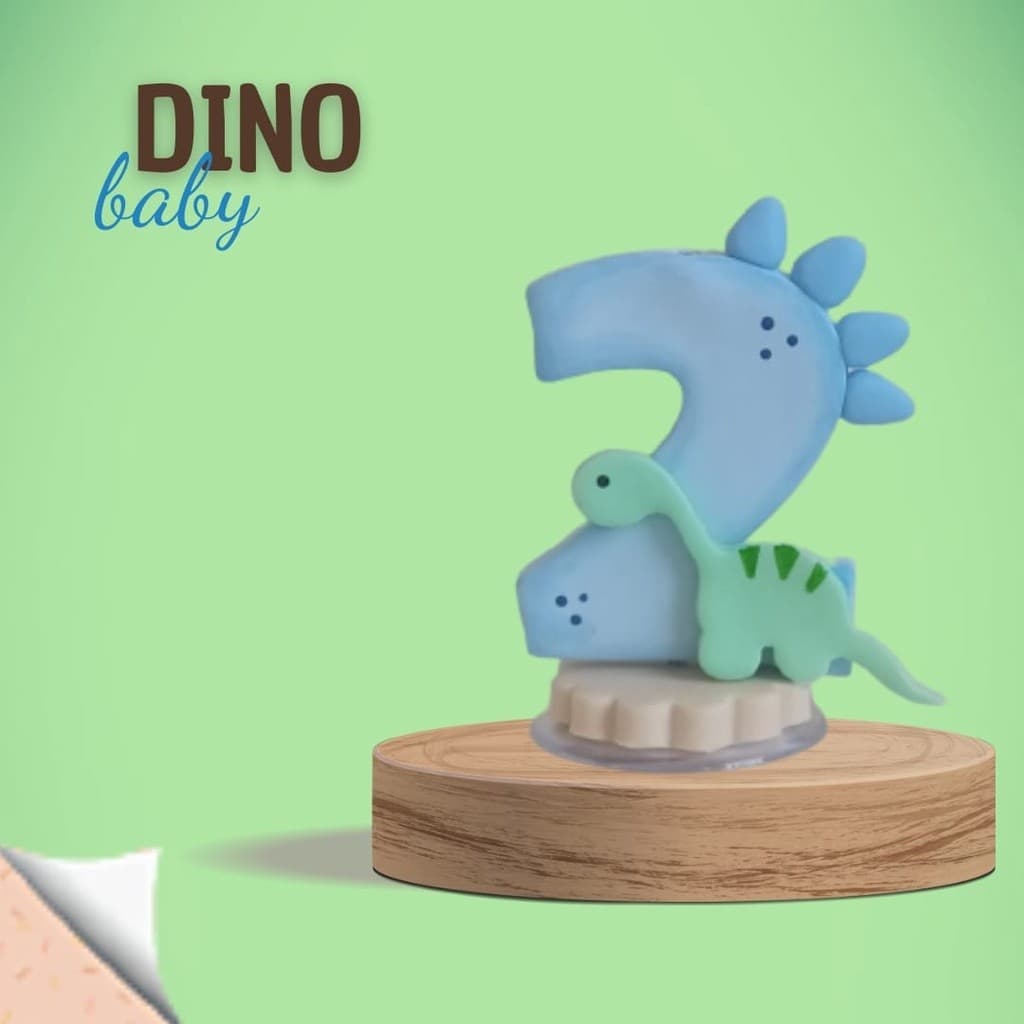 Vela Dino Baby Pavio Magico c/ Base