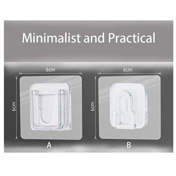 10/20/30 Peças/5/10/15 Pares Gancho Adesivo Macho Fêmea Dupla Face Transparente Sem Furos Pregos Para Banheiro E Cozinha