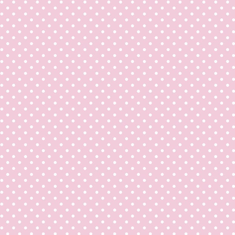 Tricoline Poá Pequeno Branco Fundo Rosa Claro, 50cm x 1,50mt