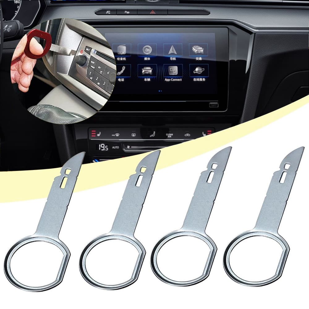 4Pcs Radio Remoção De Rádio Unidade De Cabeça De Pino De Liberação De Chave Estéreo Ferramenta De Extração Prática Para Acessórios VW Audi Car