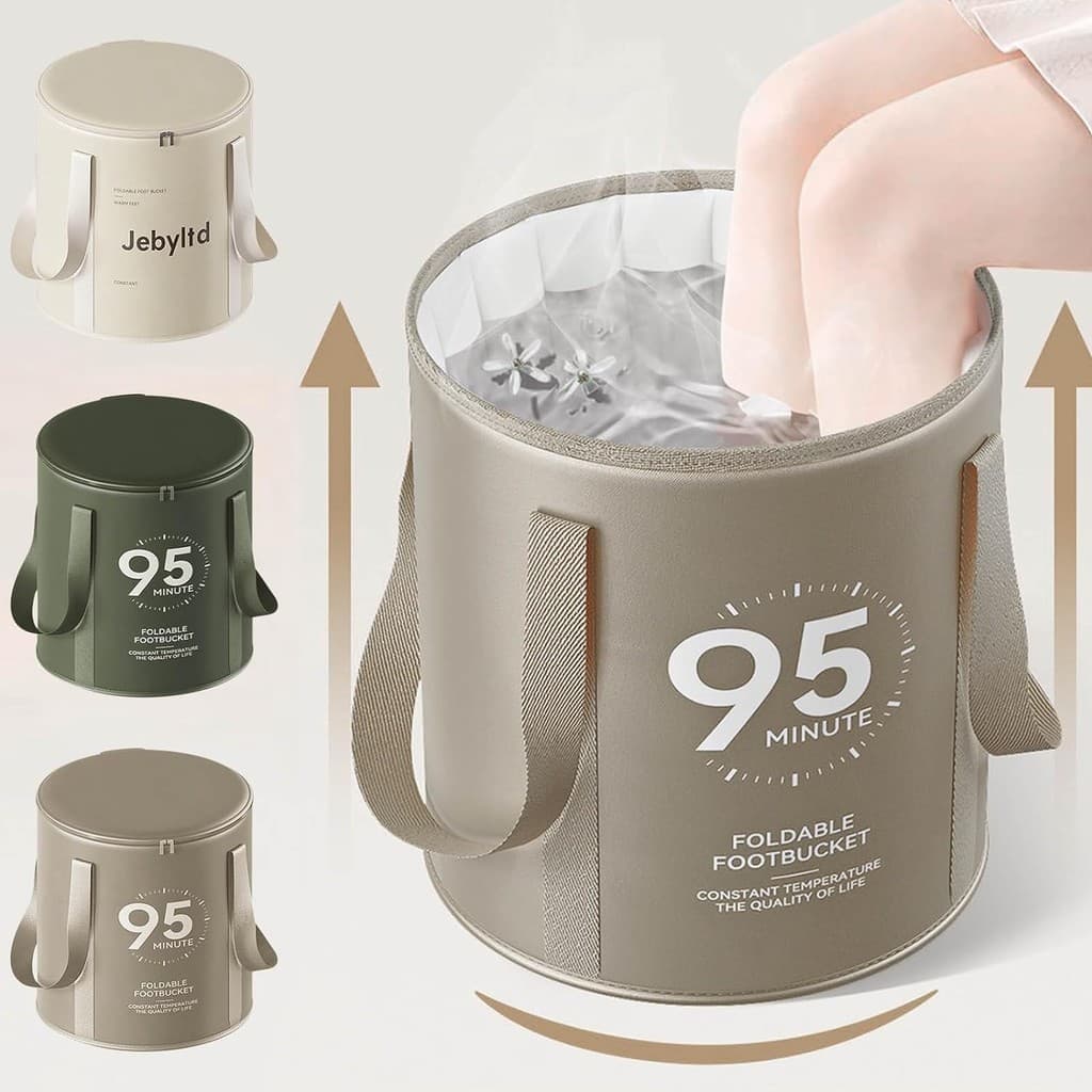 Bacia De Banho Com Pés Desdobrável Para Molho De-2024 Saco Portátil Alça , De Temperatura Constante , Em Casa Viagem