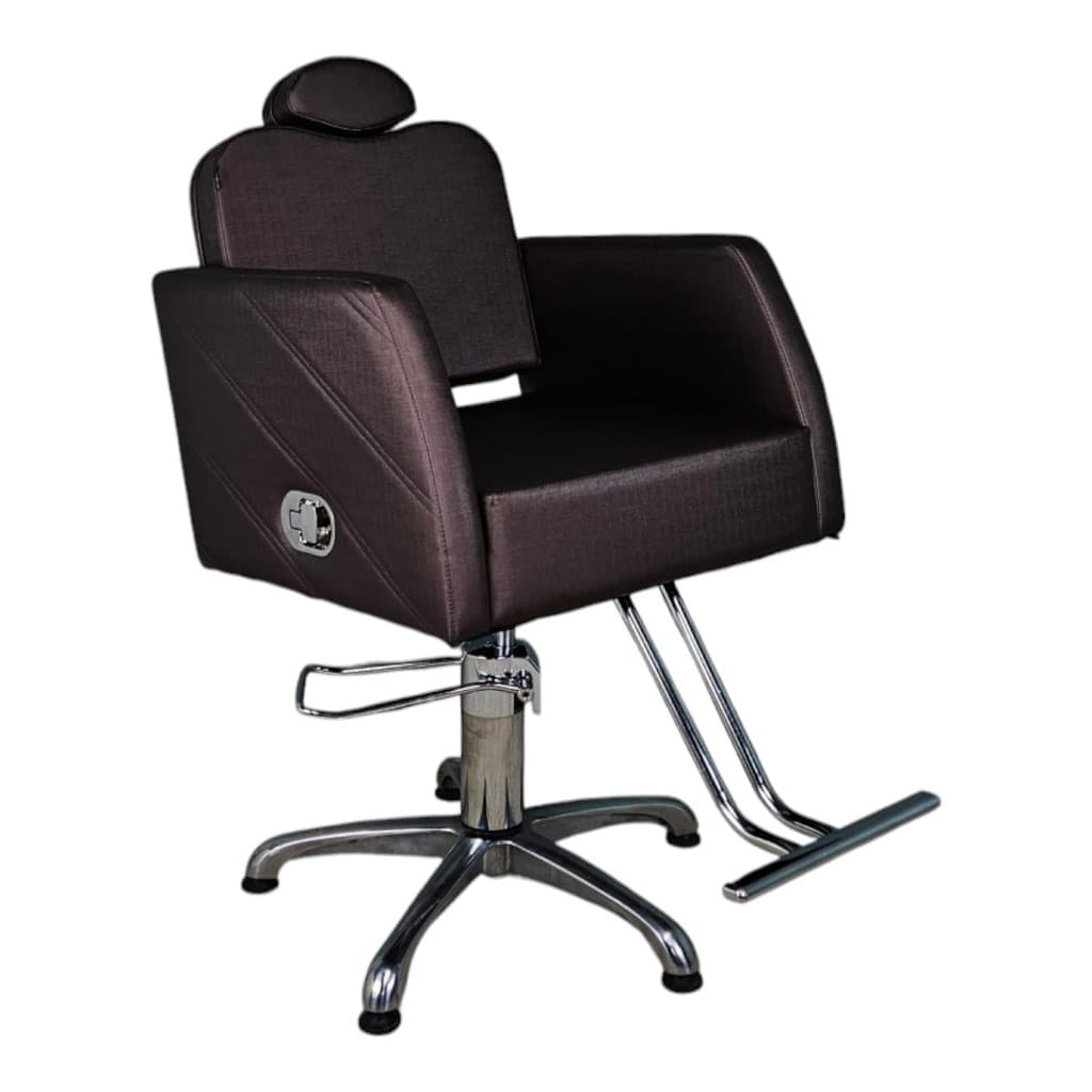 Cadeira Nexus Reclinável Salão De Beleza Marrom Acetinado