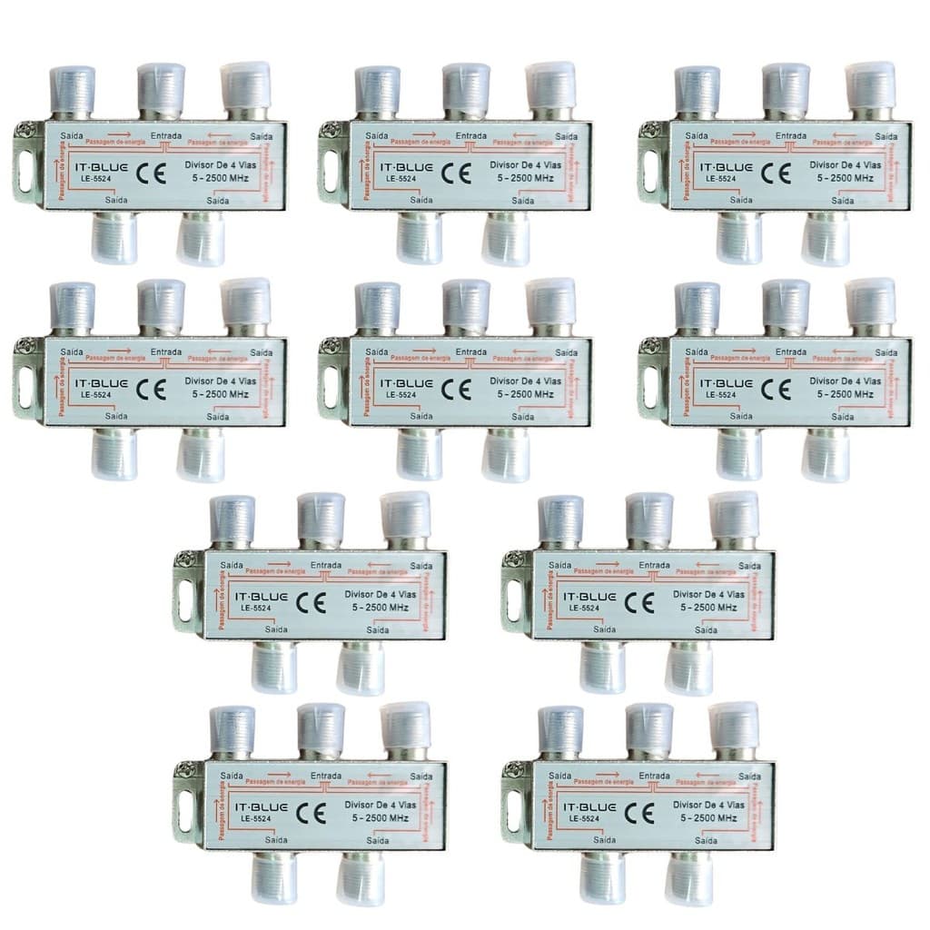 Kit 10 Divisor De Antena 4 Saidas Universal A Cabo Uhf Vhf Digital