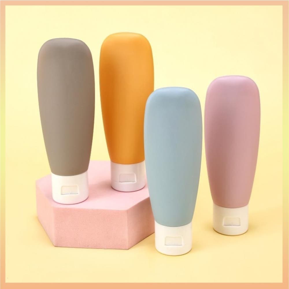 Kit Frasco Recarregável De 4pcs De Shampoo Essência Portátil Gel Ducha Pode Transportar Recipientes De Cosméticos Planos