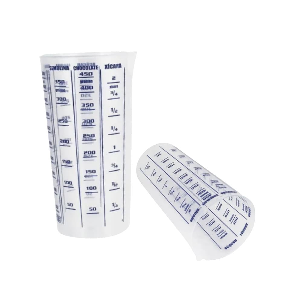 Copo Para Receitas Medidor 500Ml Gramas com Graduação de Xícara Chocolate, Semolina, mL, Arroz, Farinha e Açúcar