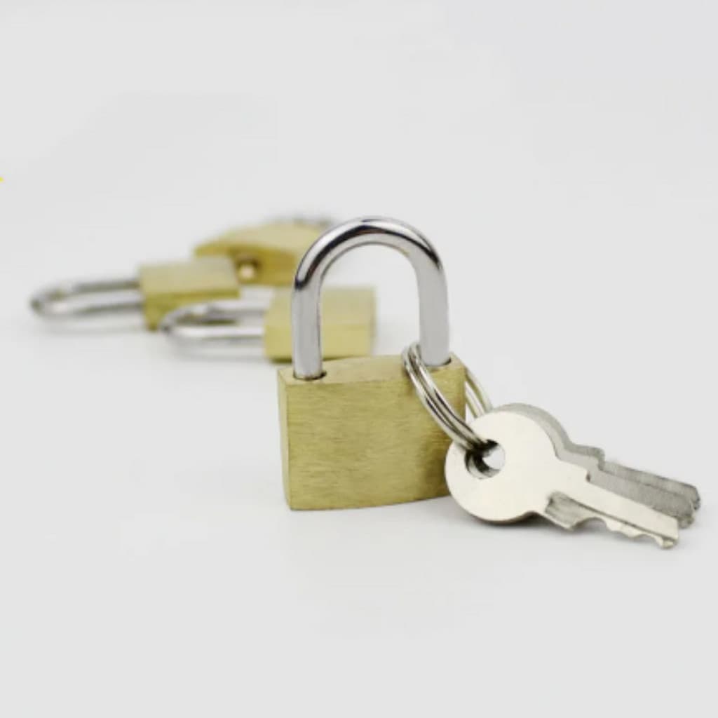 Kit 2 Mini Cadeados 20mm Para Janela Mala  Armarios Antifurto Com 2 Chaves