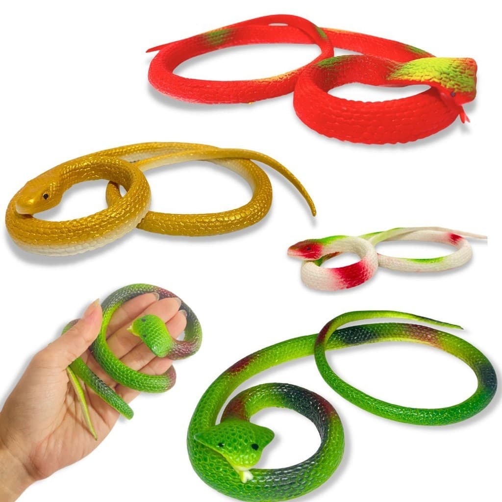 Kit 2 Cobras Falsas De Brinquedo Realista Grande De Borracha