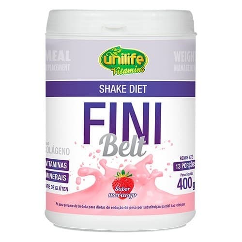 Shake Diet C/ Colageno Fini Belt Morango 400g - Unilife
