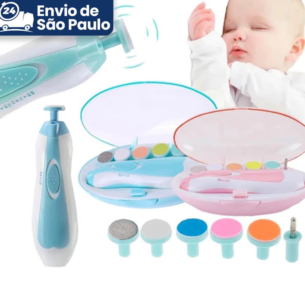 Lixa de Unha Elétrico Aparador Cortador Para Bebê Infantil Com Estojo