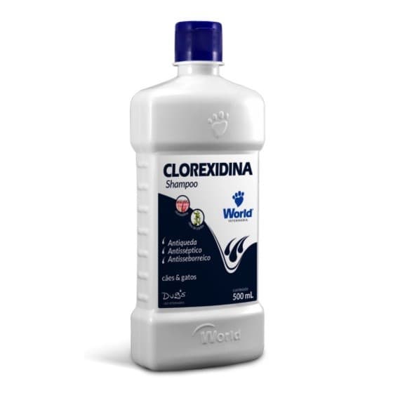 Shampoo Clorexidina para Dermatite, Coceiras, Antiqueda, Antisseborreico, Cães e gatos -  500 Ml