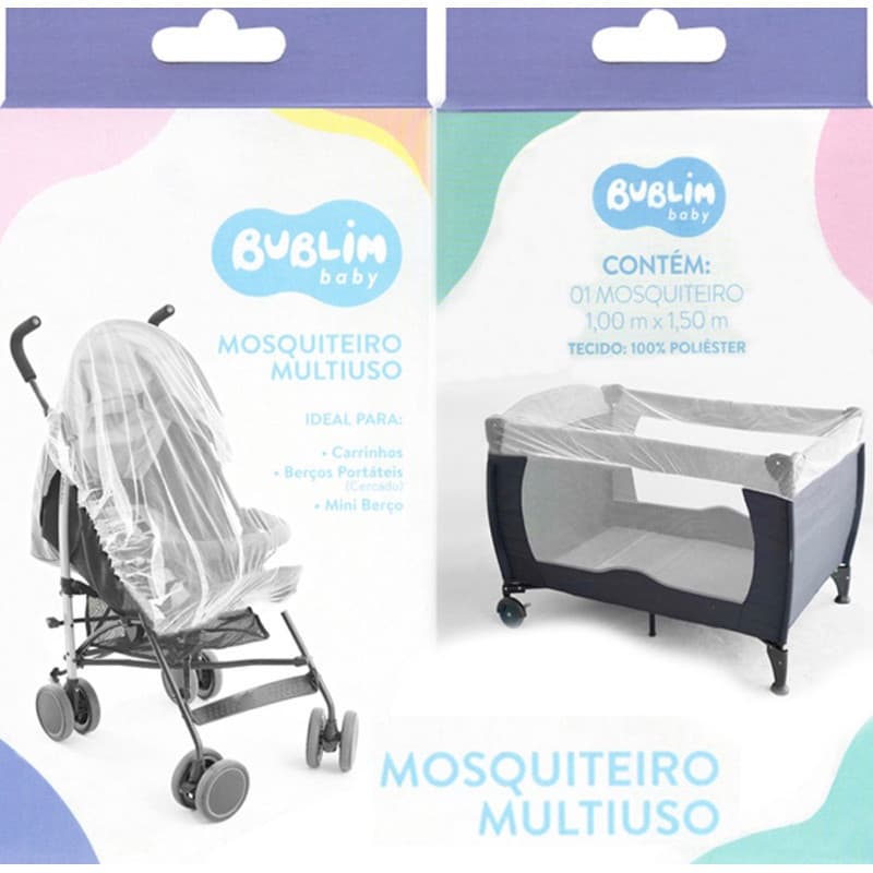 Mosquiteiro Universal C/ Elástico Mini Berço Carrinho Berço Cor Branco
