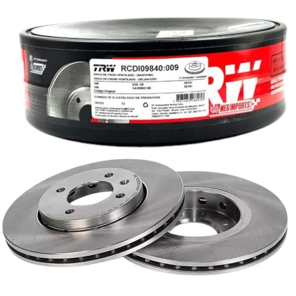 Par discos TRW Gol Saveiro Voyage G7 G8 G9 2017 2018 2019 2020 2021 2022 2023 2024