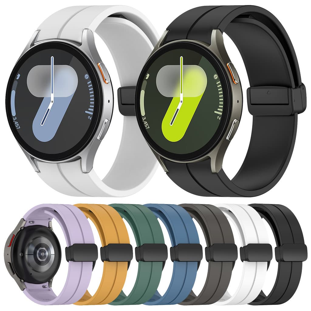 Pulseira de Fivela Magnética Silicone para Samsung Galaxy Watch FE 7 6 5 4 de 40mm 44mm 5Pro Classic