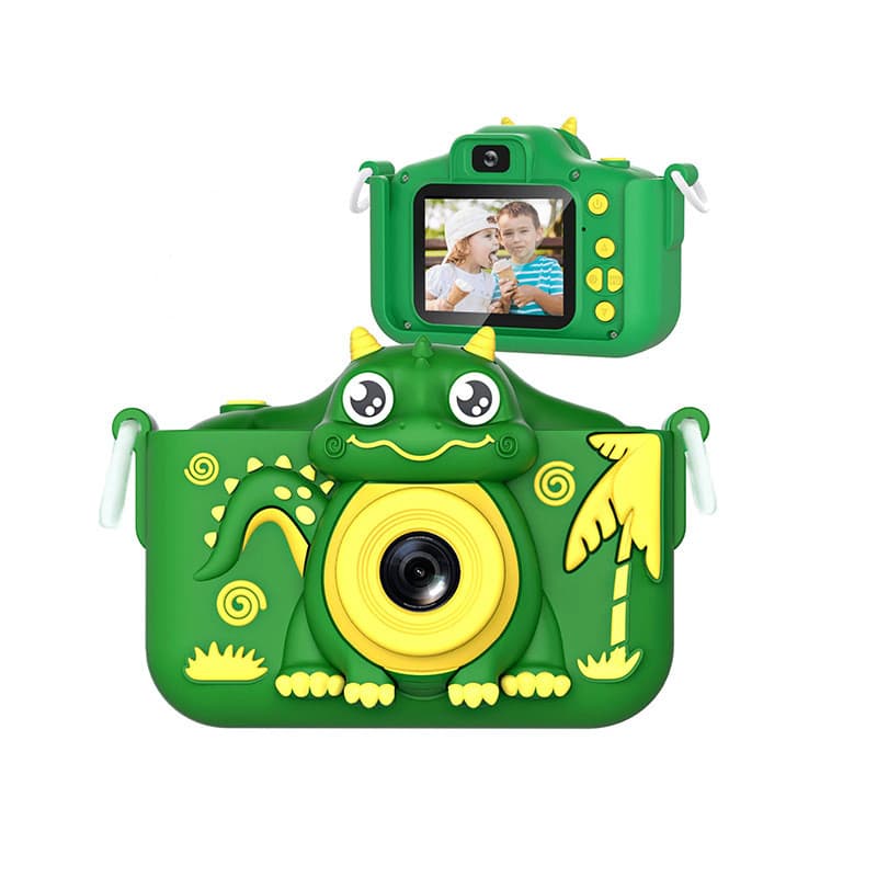 Mini Camera Digital Para Crianças Com Capa De Silicone Dinossauro Filme Instax