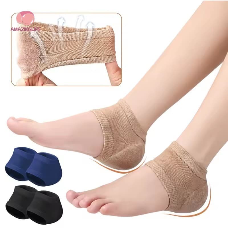Silicone/Gel Protetor De Calcanhar Manga Acessórios De Cuidados Com Os Pés-Alívio Fascite Plantar Anti Crack Meia Jarda